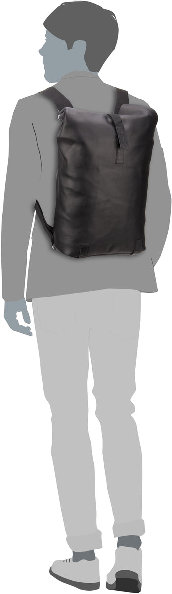 Brooks England Pickwick Leather 12 L Black Mochila – Vista Silueta