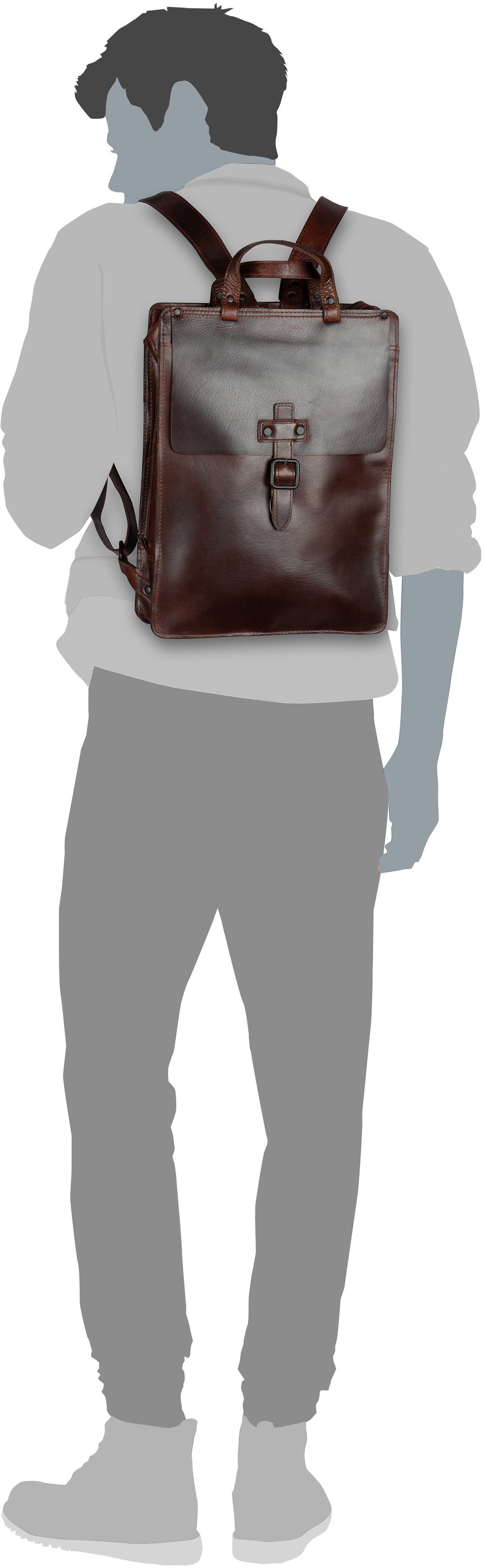 Harold's Aberdeen XL Braun Backpack – Silhouette View