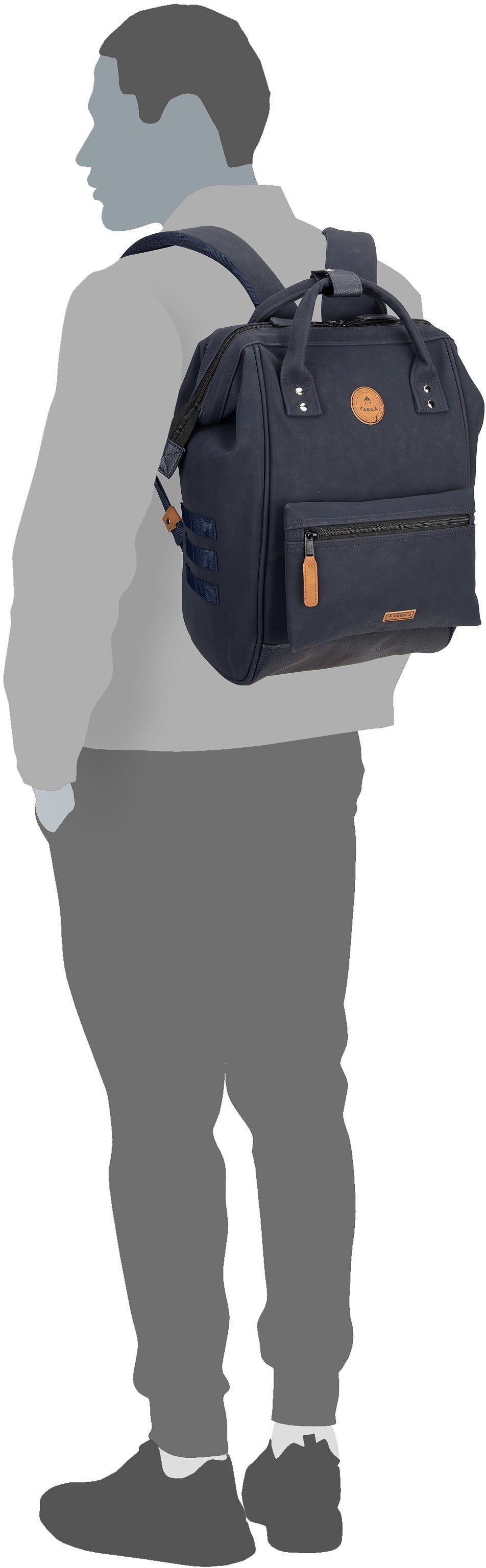 Cabaia Adventurer Vegan Nubuck Medium Zürich Backpack – Silhouette View