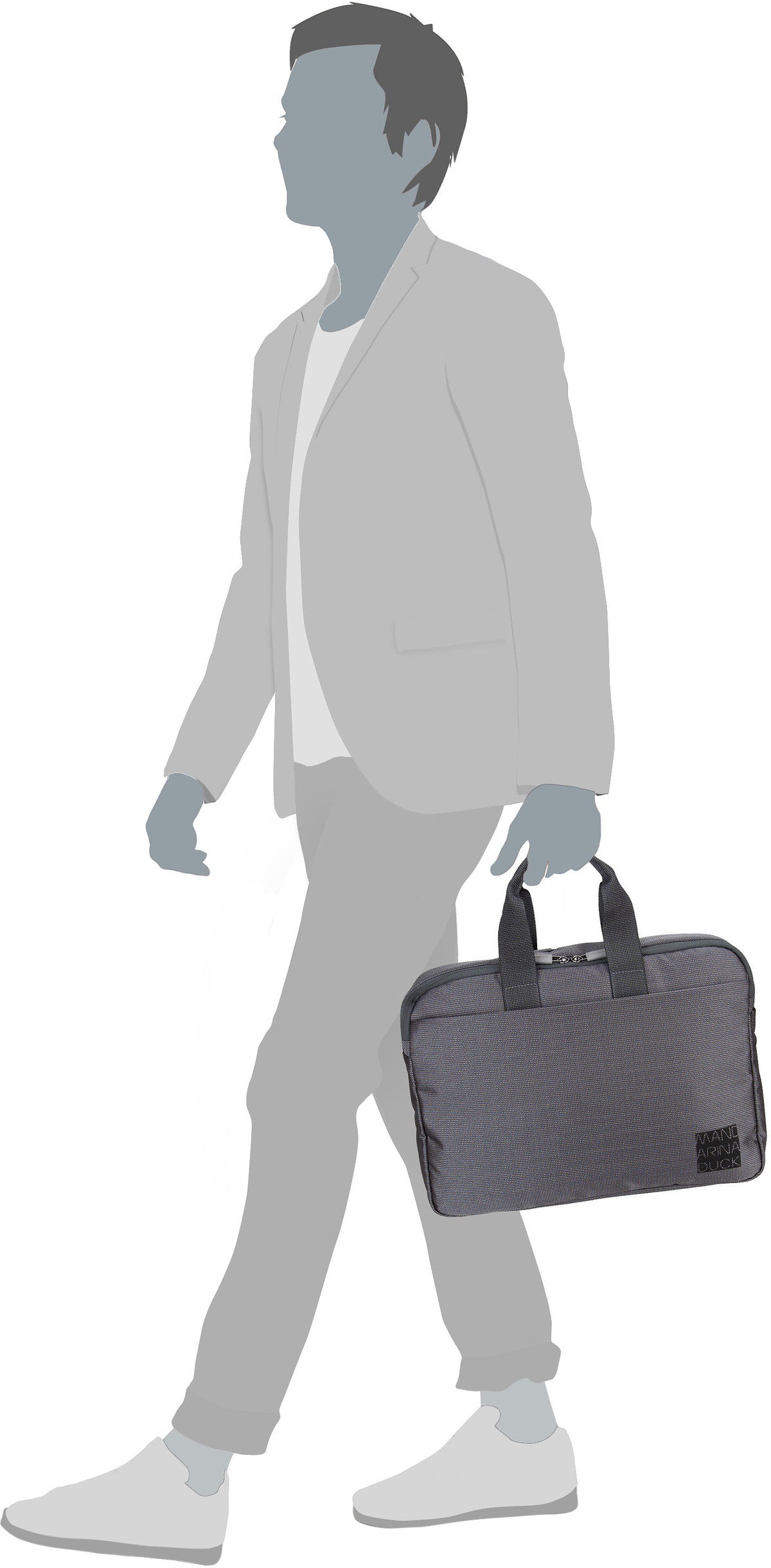 Mandarina Duck District KPC03 Black Ink Mallette – Vue Silhouette