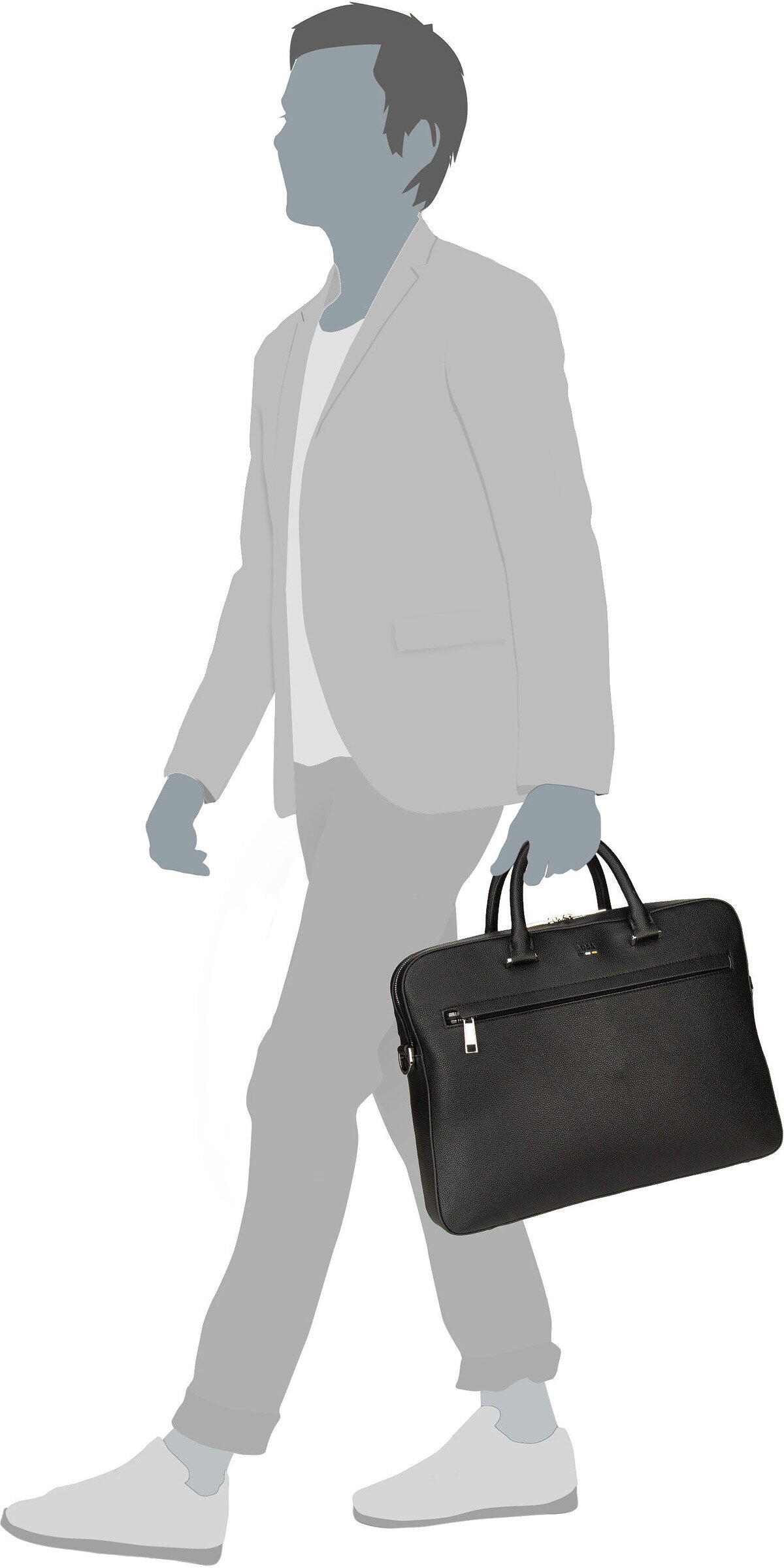 BOSS Ray 50536498 Black Briefcase – Silhouette View