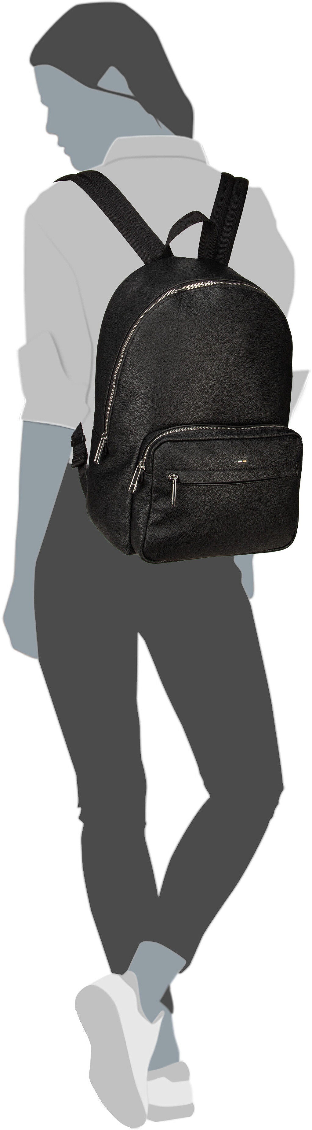 BOSS Ray 50536499 Black Sac a dos – Vue Silhouette