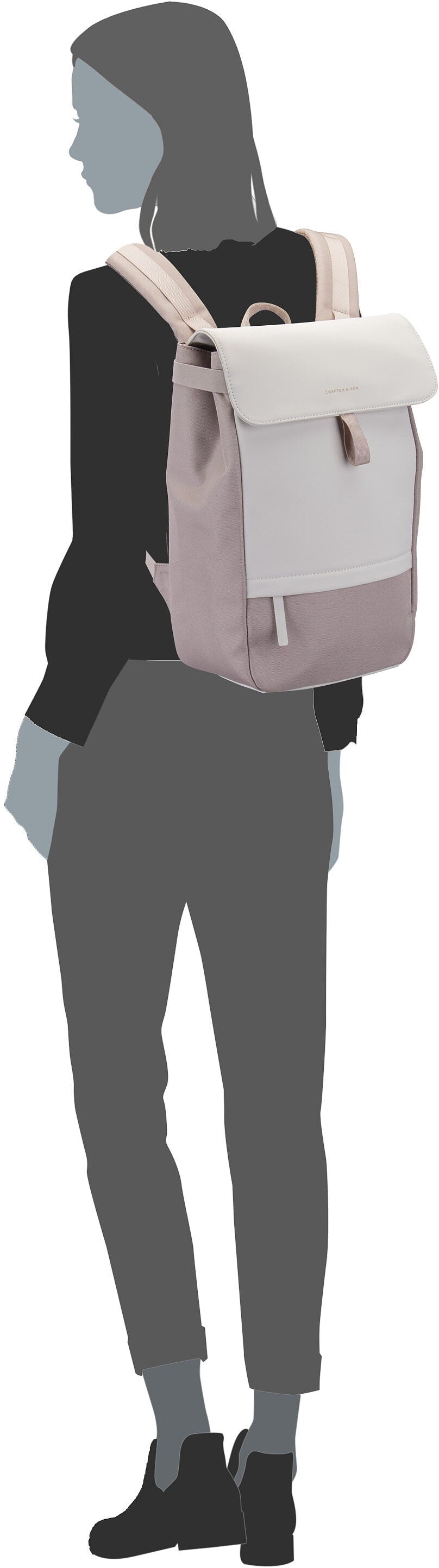 Kapten & Son Fyn All Black Backpack – Silhouette View