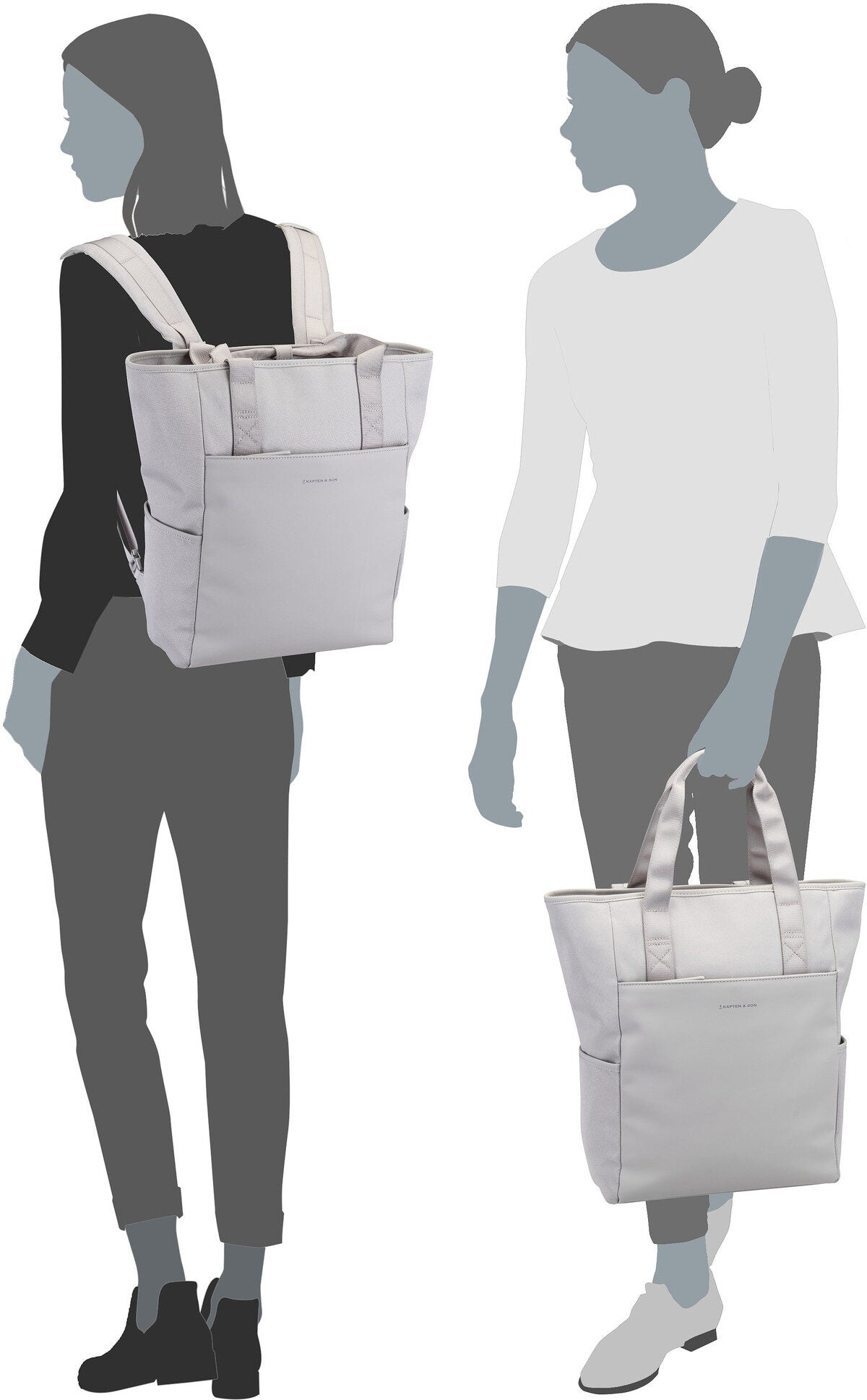 Kapten & Son Lindby Greige Backpack – Silhouette View