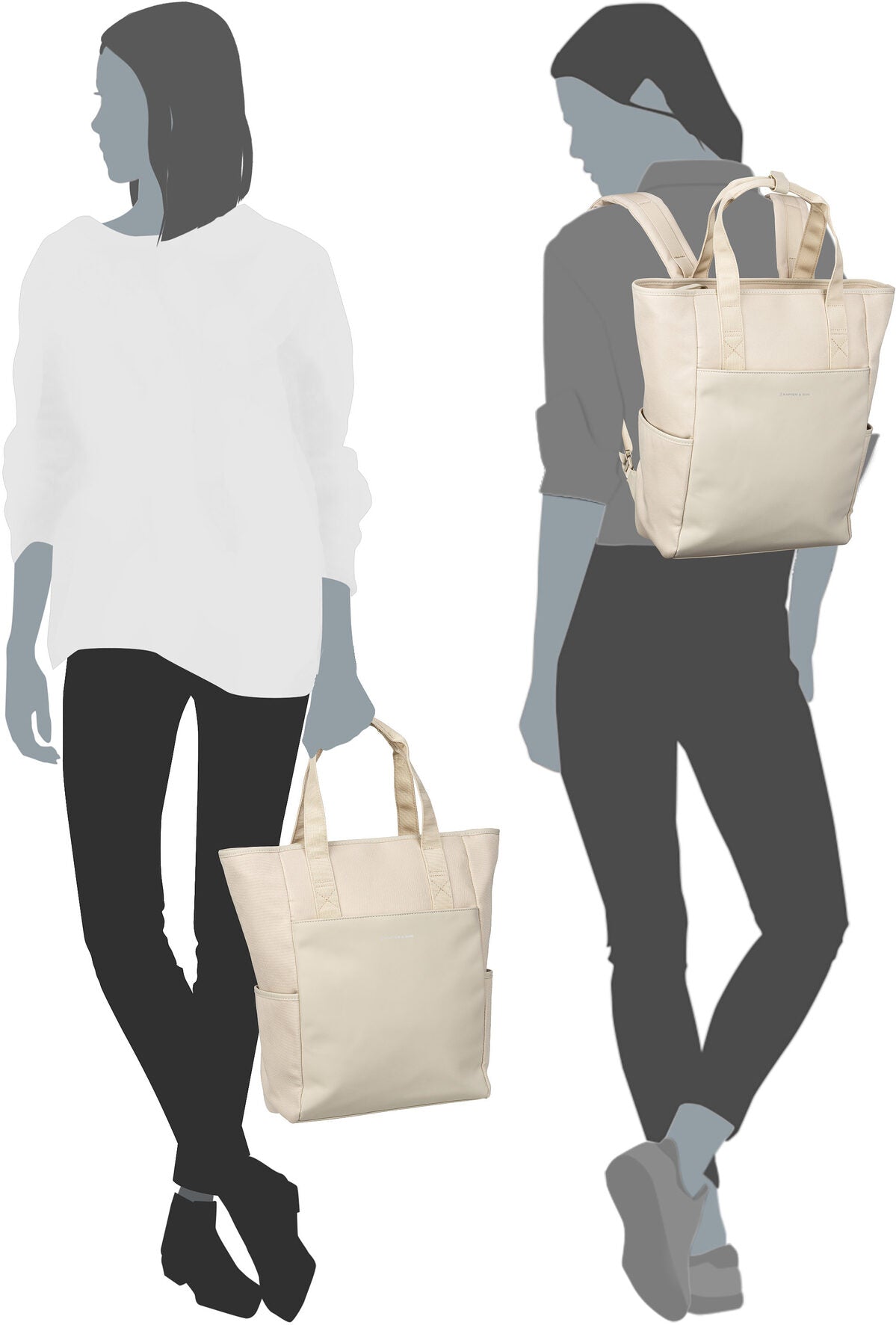 Kapten & Son Lindby Diaper BP Greige Mochila – Vista Silueta