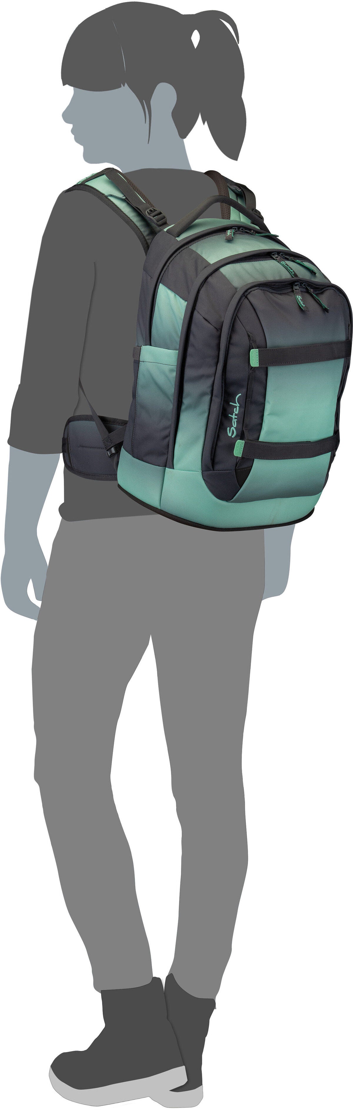 satch satch Pack Coral Reef School Bag – Silhouette View