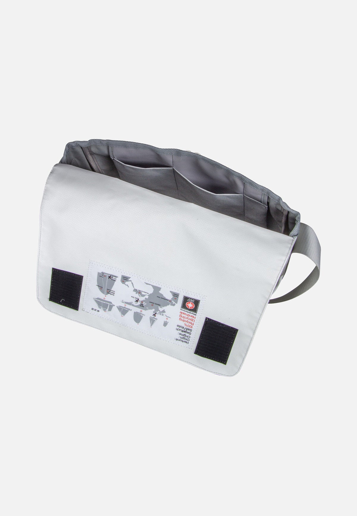 360Grad Barkasse Mini Stencil-Weiß/Grau Messenger Bag