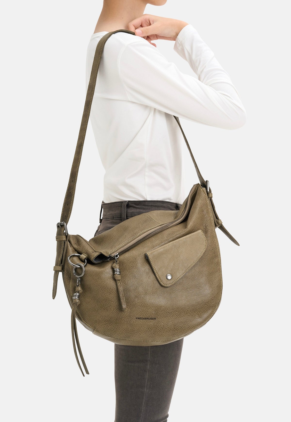 Fredsbruder My Forever Friend Shoulderbag With Front Pocket Muddy Khaki Shoulder Bag