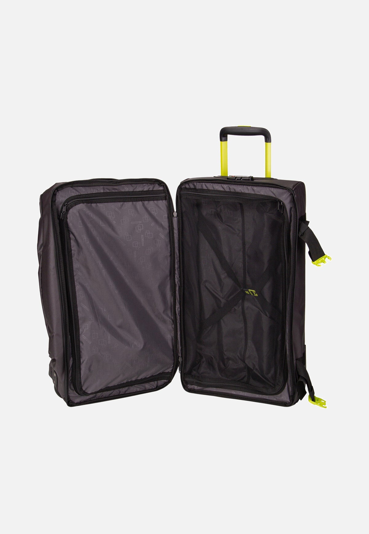 American Tourister Urban Track Duffle M Black/Lime Travel Bag with Wheels