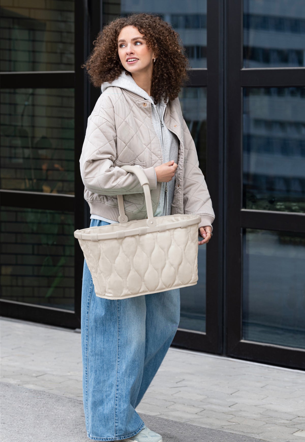 reisenthel Carrybag Puffer Stone Shopping Basket