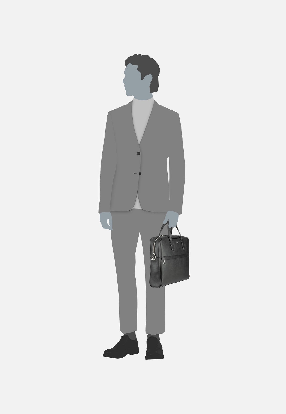 BOSS Zair Small Document Case Black Briefcase
