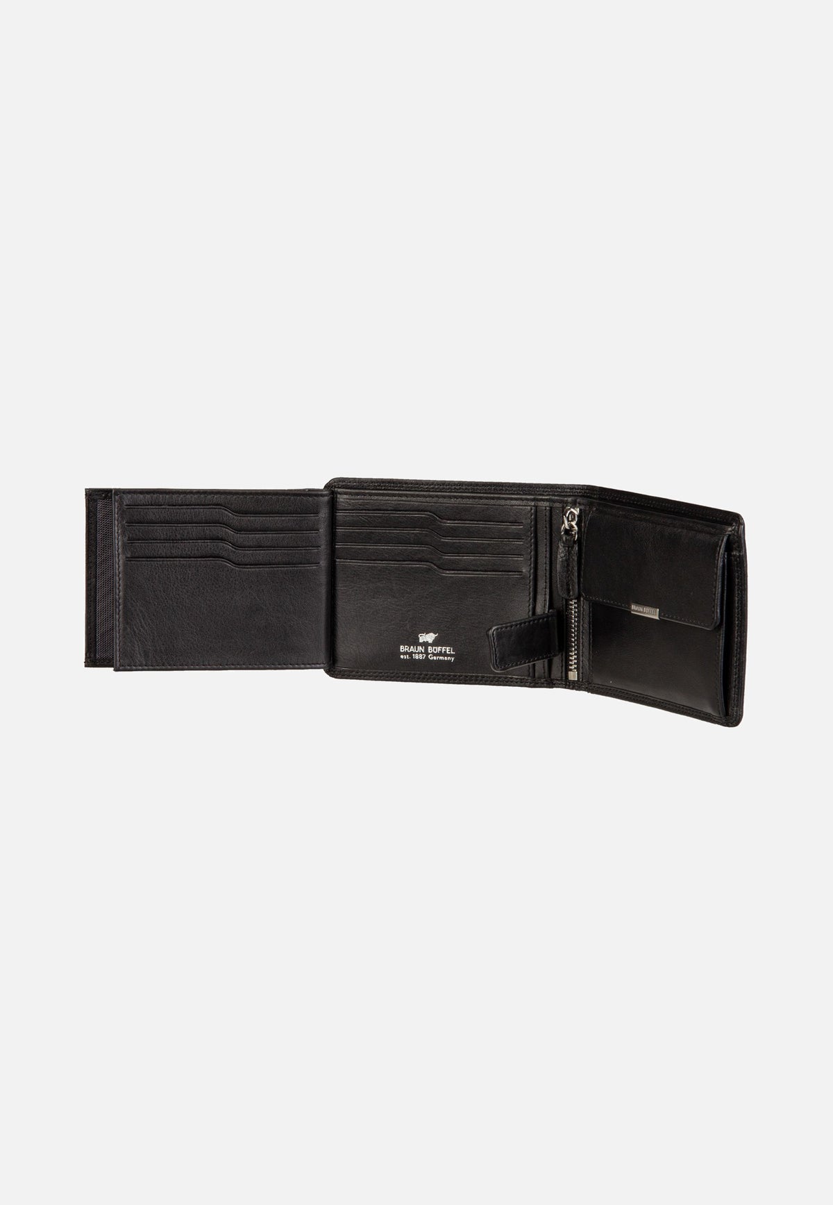 Braun Büffel Golf RFID Coin Wallet 8Cs + Loop Black Wallet