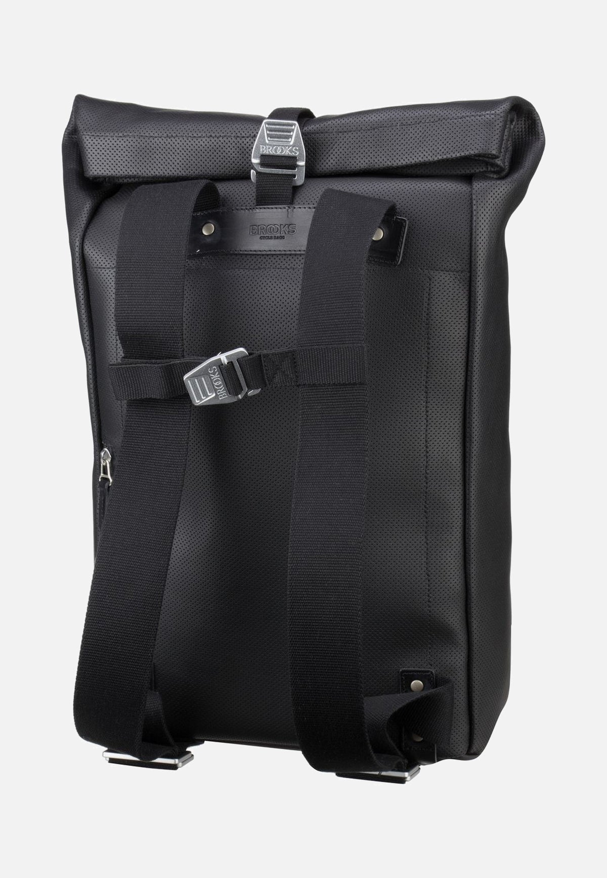 Brooks England Pickwick Reflective Leather Black Rolltop Backpack