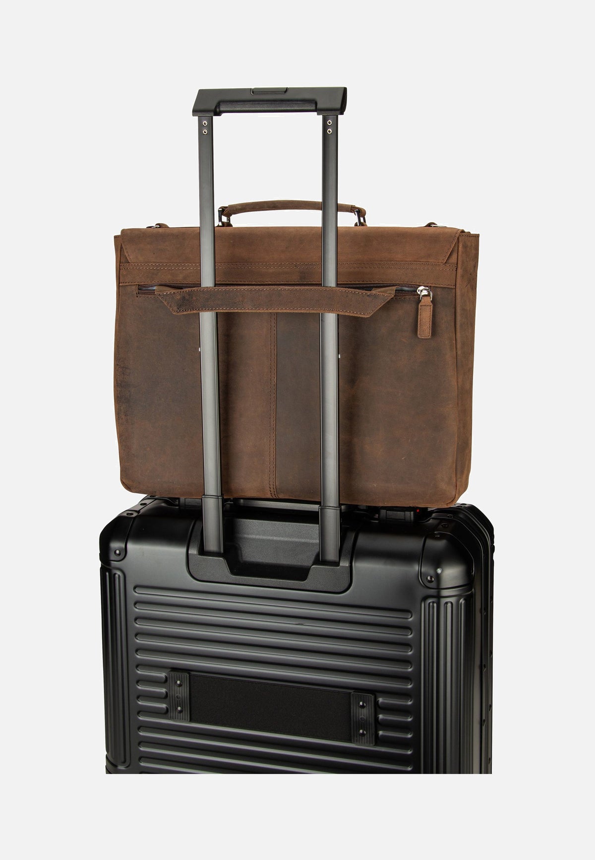 Bugatti Luca With Flap Braun Briefcase