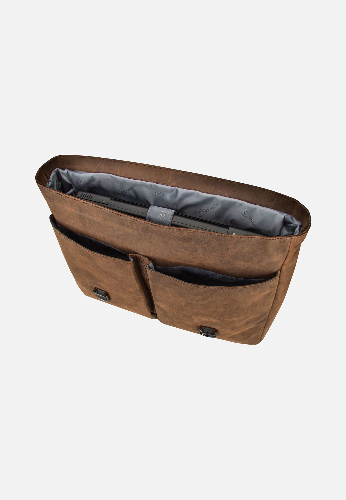Bugatti Luca With Flap Braun Briefcase