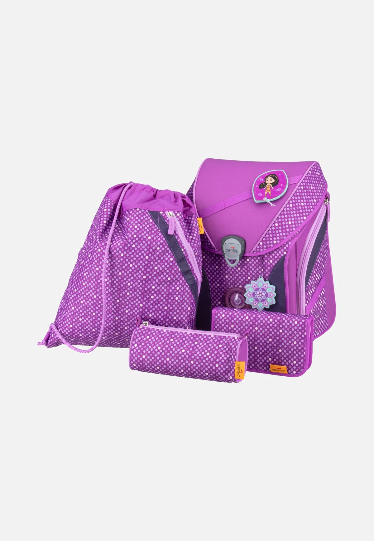 DerDieDas ErgoFlex MAX Set 2 Purple Dots Mochila escolar