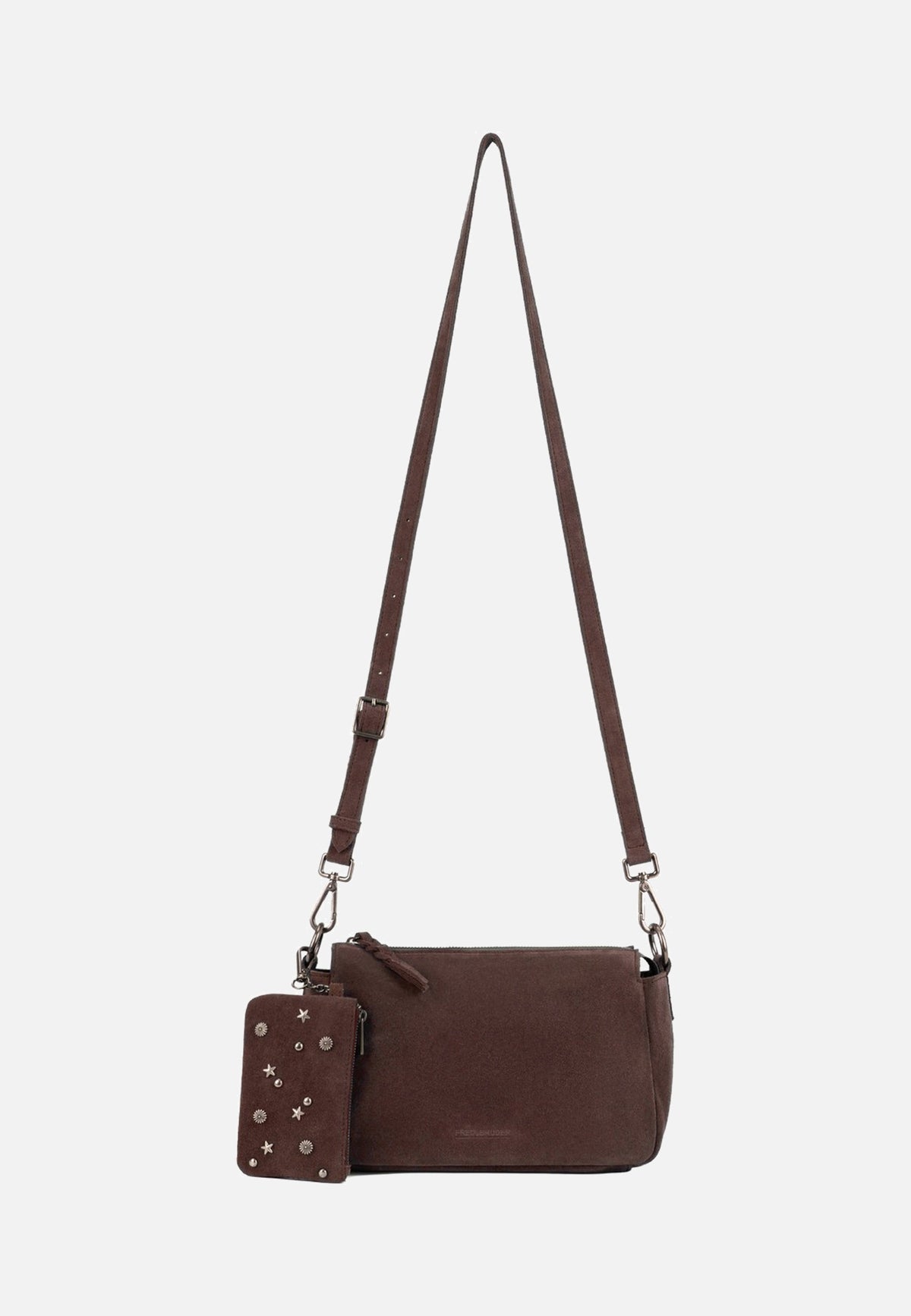 Fredsbruder Studs & Calm Crossbag Dark Choco Brown Borsa a tracolla