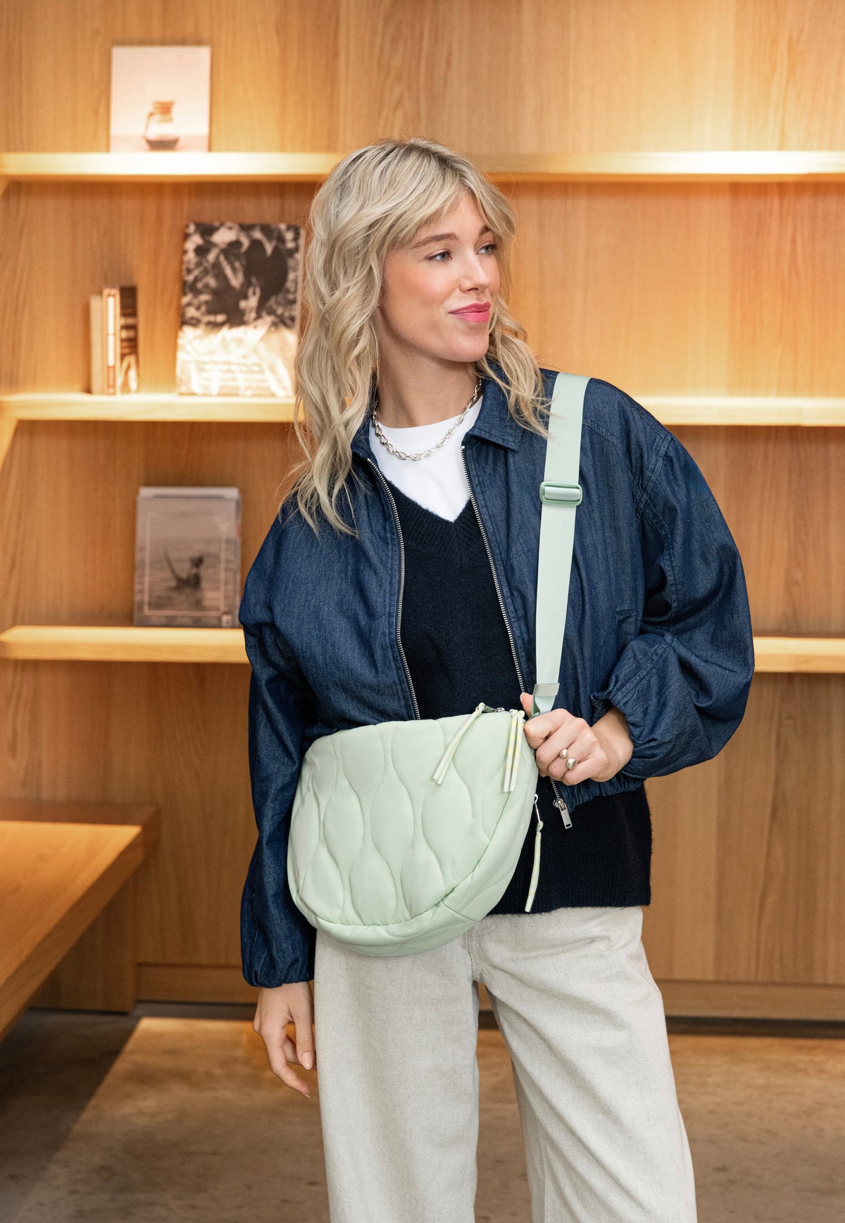 reisenthel Moonbag S Puffer Iced Matcha Borsa a tracolla