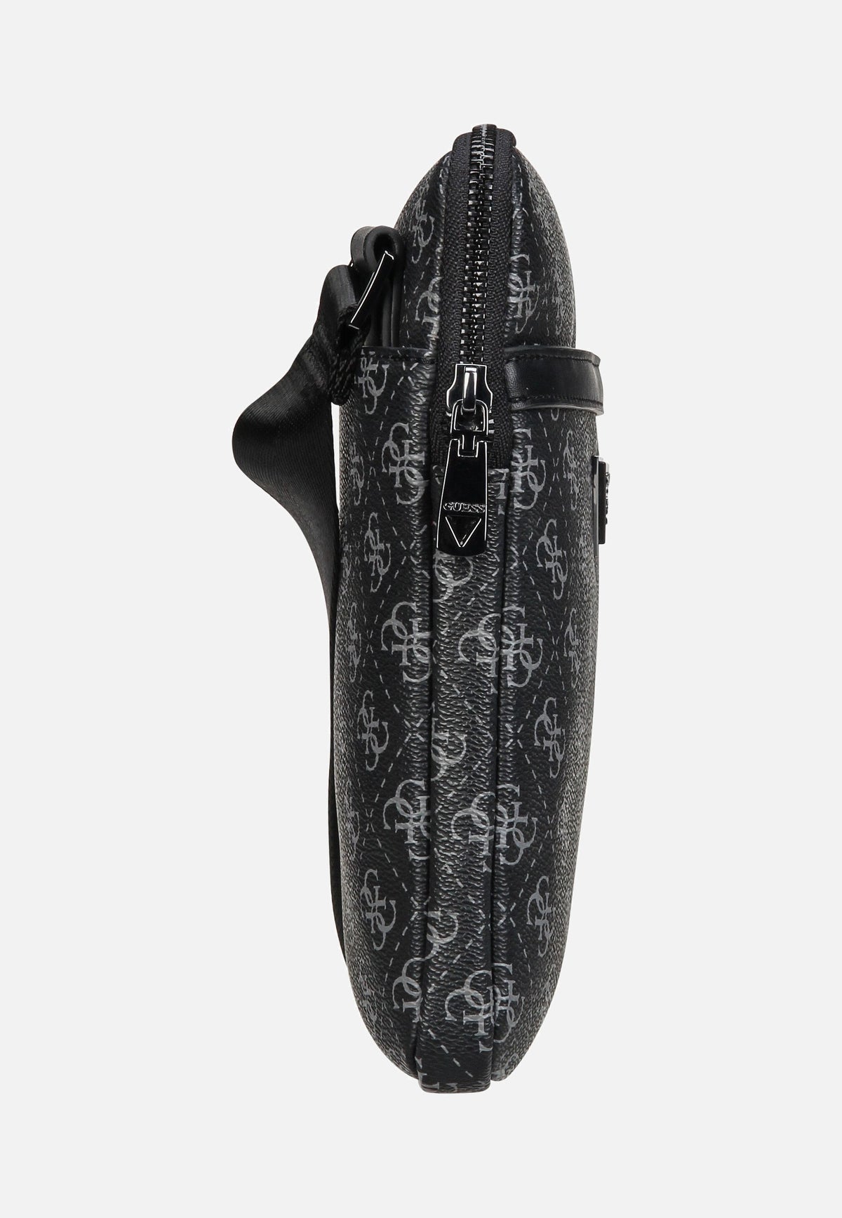 Guess Milano Eco Grain Double Flat Dark Black Bolso bandolera