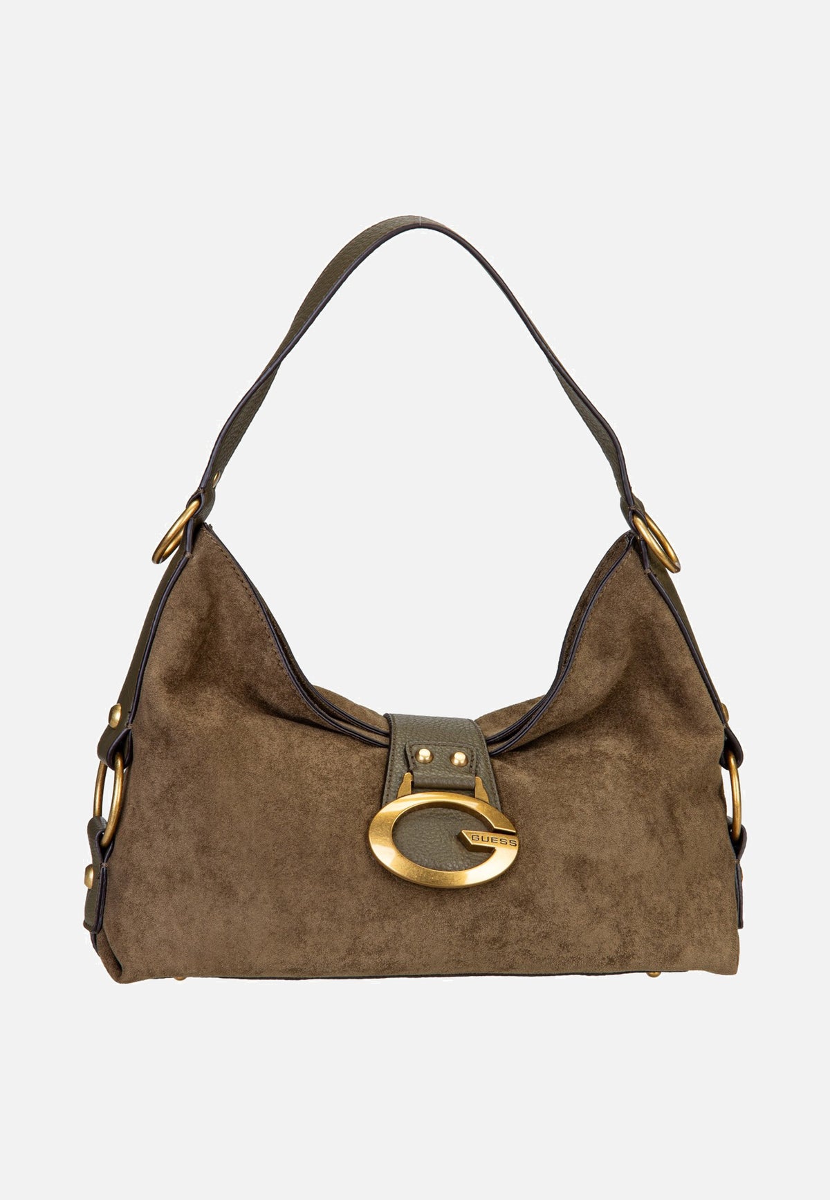Guess Camden Shoulder Suede 8180 Olive Shoulder Bag