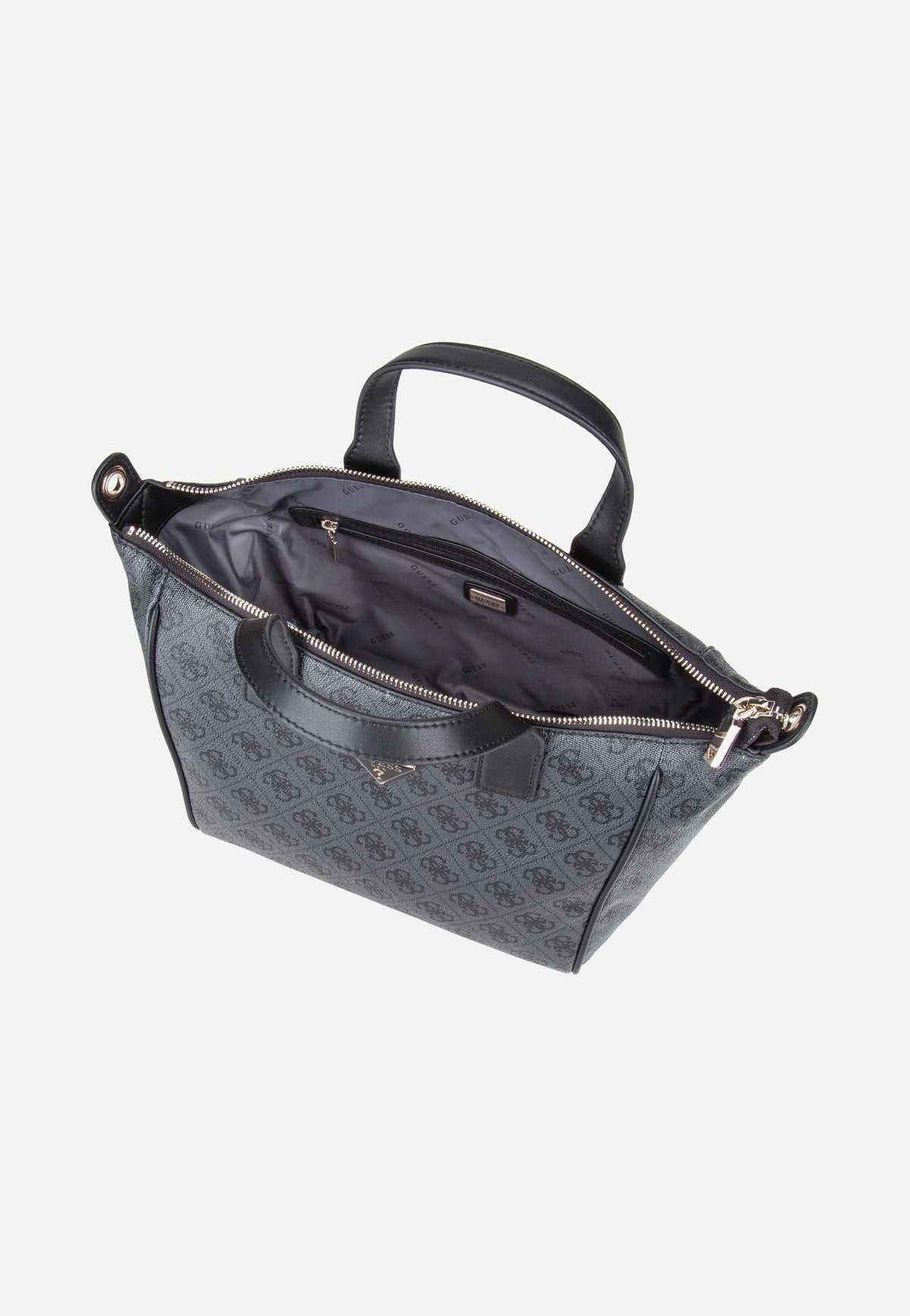 Guess Follie Small Tote Coal Logo Handle Bag