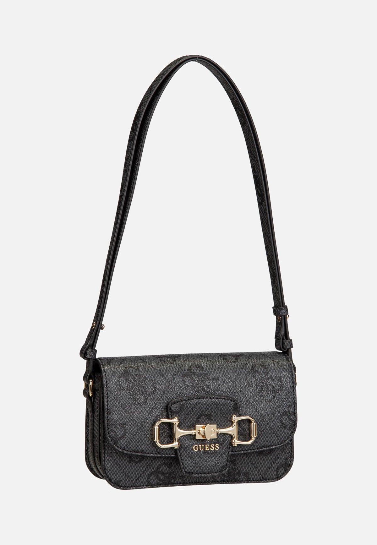 Guess Janie Logo Conv Xbody Flap Coal Logo Schoudertas