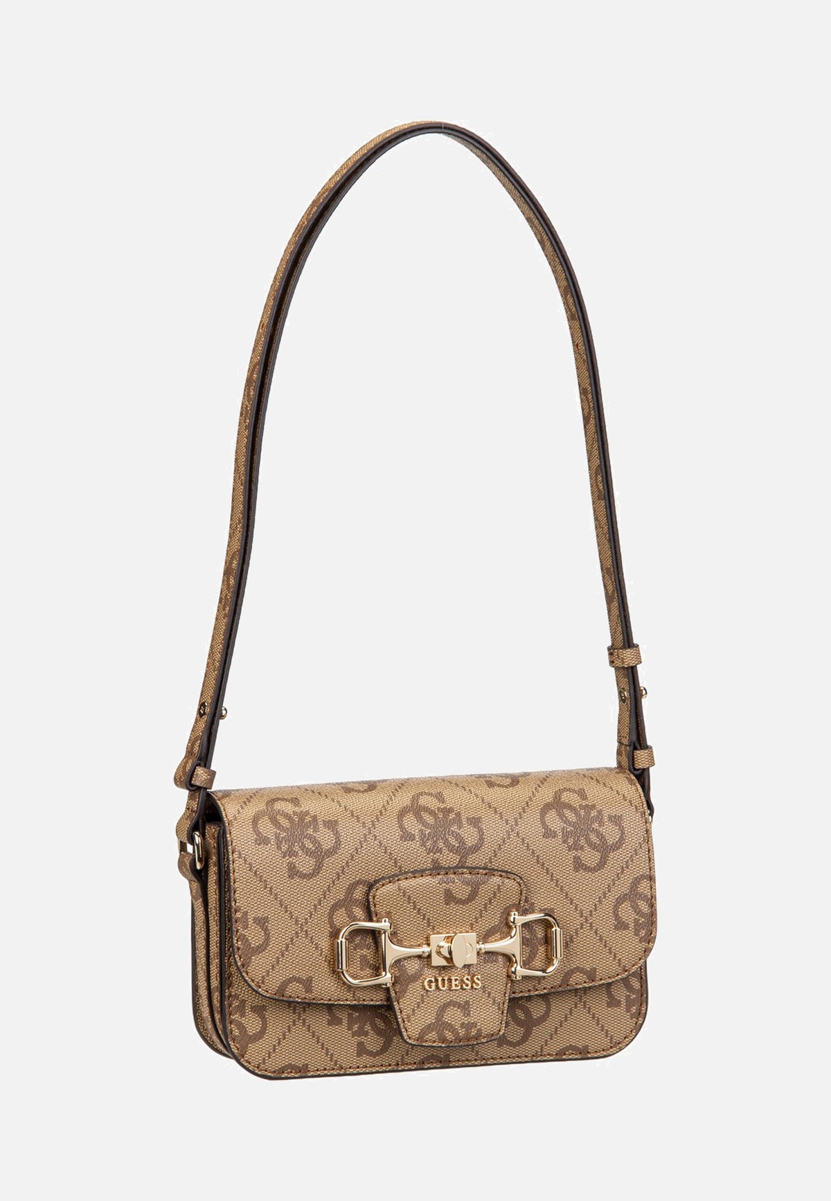 Guess Janie Logo Conv Xbody Flap Latte Logo Schoudertas