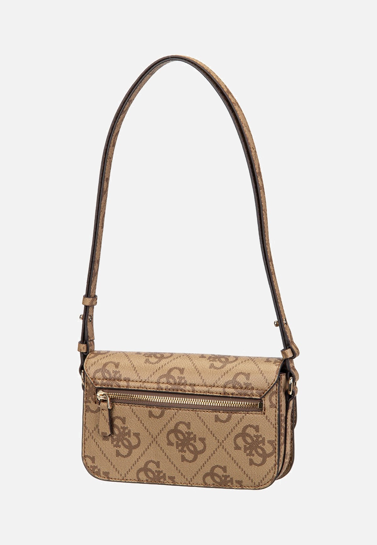 Guess Janie Logo Conv Xbody Flap Latte Logo Schoudertas