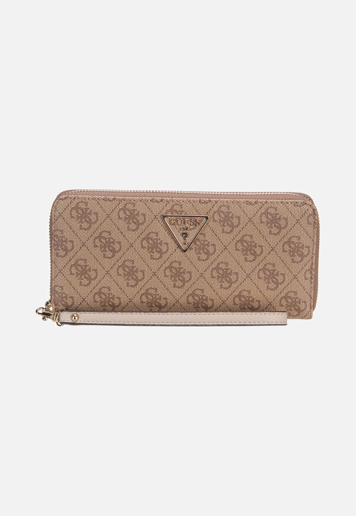 Guess Laurel II Slg Large Zip Around Latte Logo Wallet