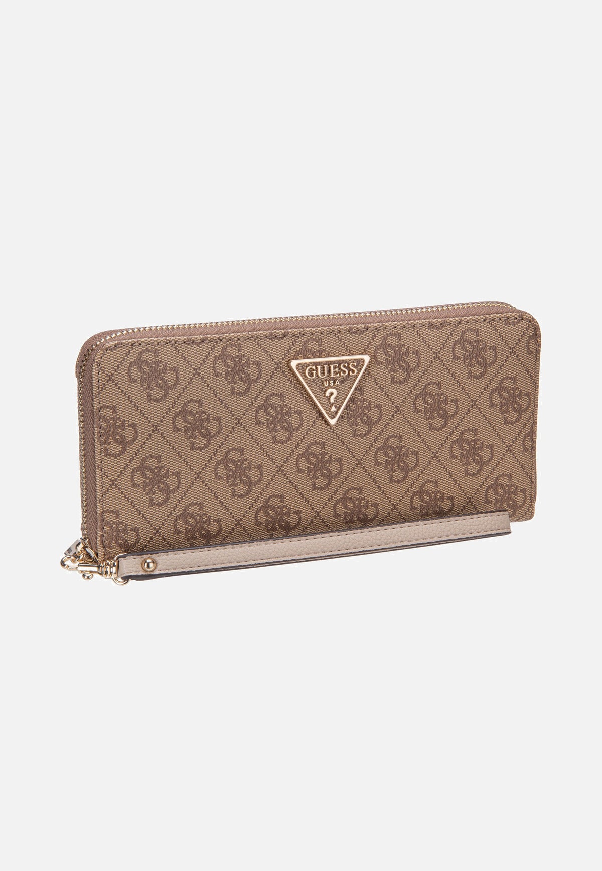 Guess Laurel II Slg Large Zip Around Latte Logo Wallet