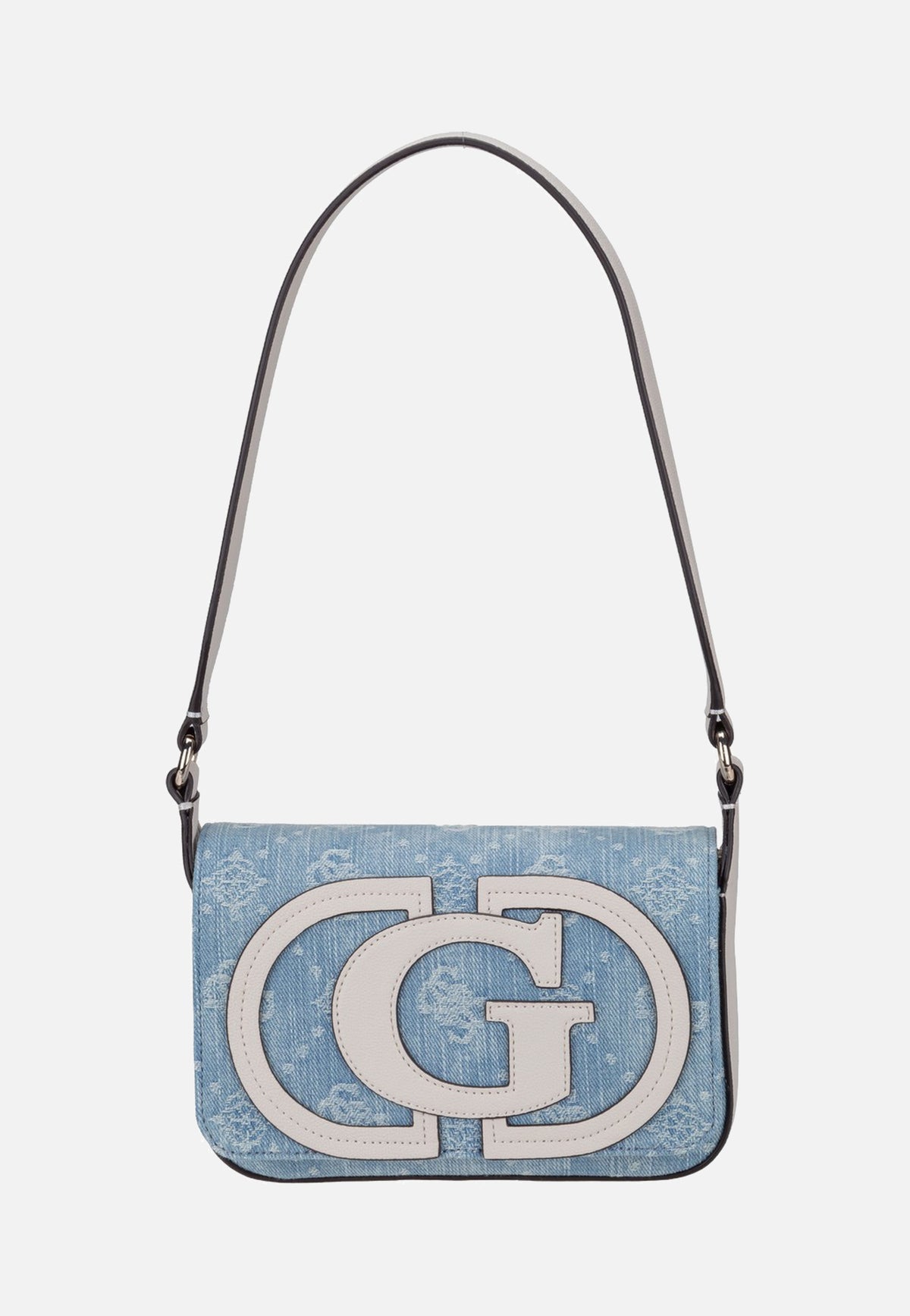 Guess Ruby Flap 40190 Denim Logo Shoulder Bag