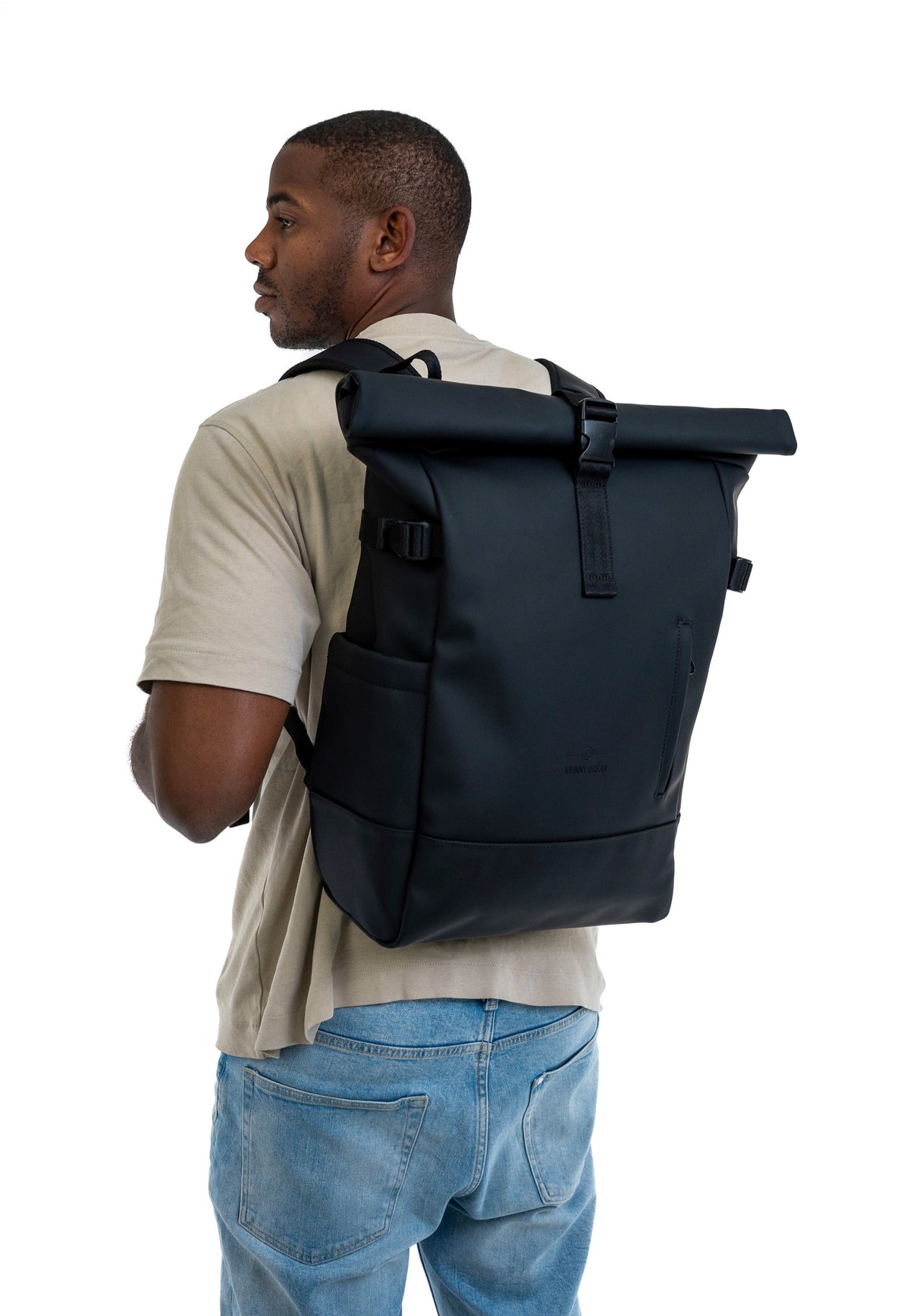 Johnny Urban Harvey Large Black Rolltop Rugzak