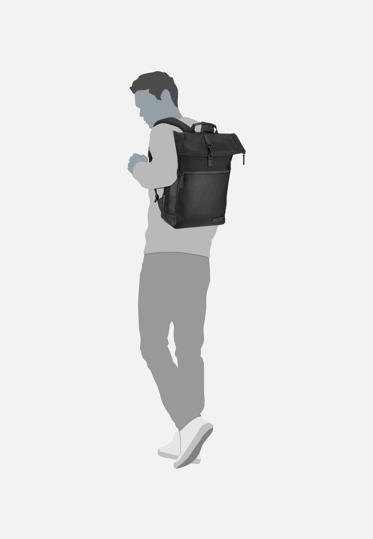 Jost Riga Courier Black Rolltop Backpack