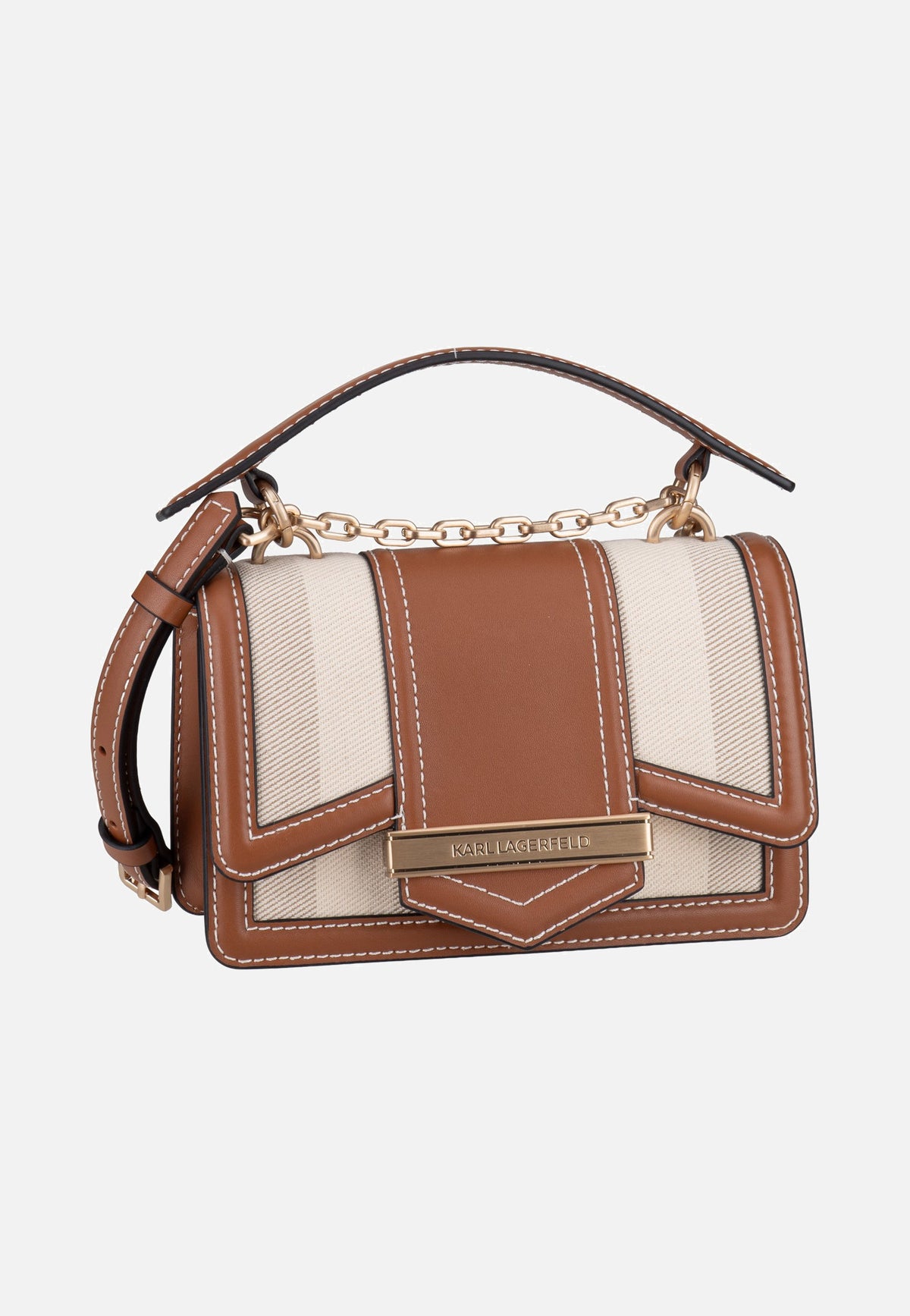 Karl Lagerfeld K/Nova SM CB Herr Natural Canvas Tan Borsa con manico