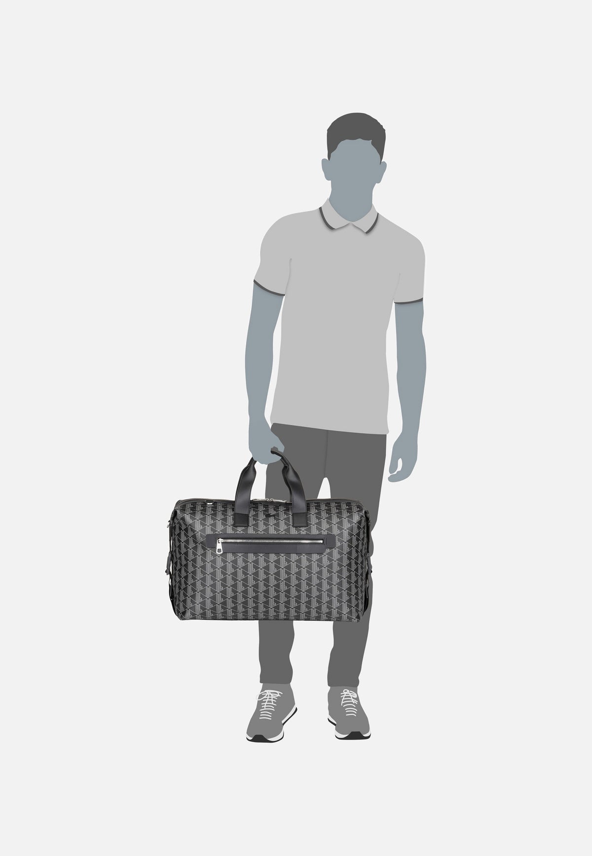 Lacoste The Blend Duffle Monogram Noir Gris Weekender