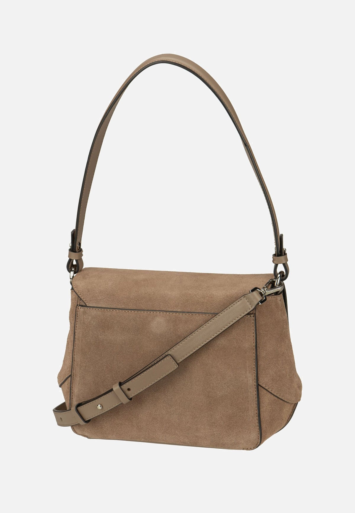 Liebeskind Berlin Lilly CB M Suede Neutral Gray Shoulder Bag
