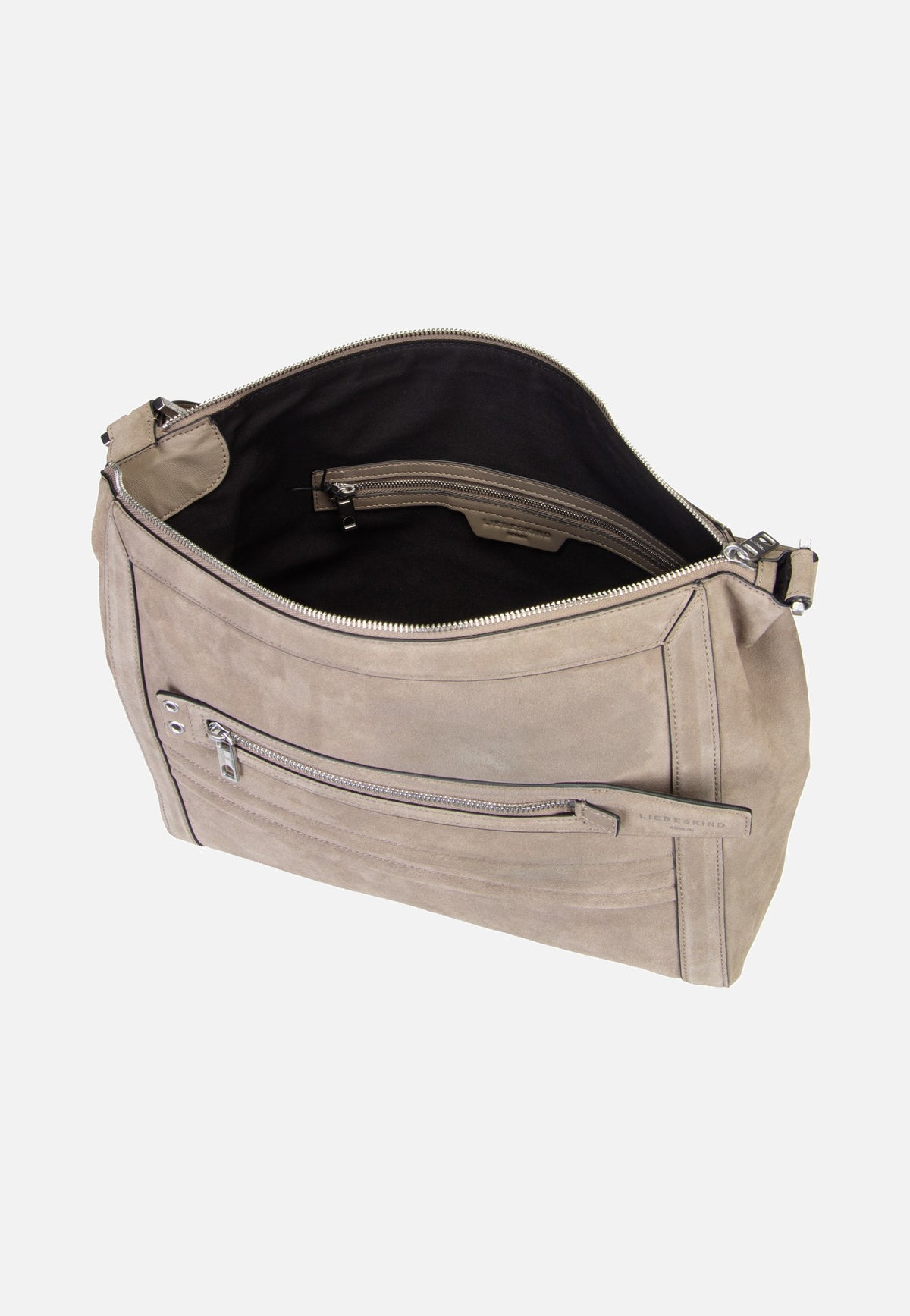Liebeskind Berlin Delia Hobo M Suede Neutral Grey Borsa Hobo
