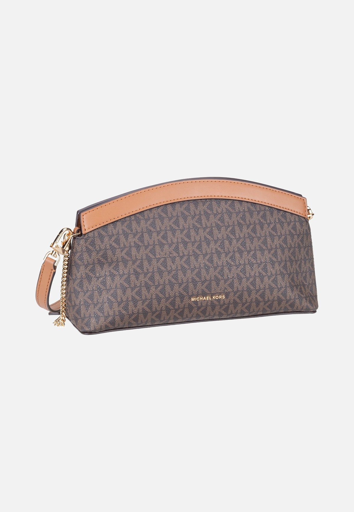 Michael Kors Athena SM Dome Chn Clutch Xbody Brown/Acorn Bolso bandolera