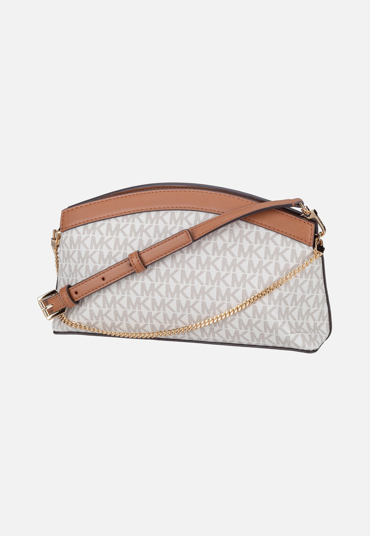 Michael Kors Athena SM Dome Chn Clutch Xbody Vanilla/Acorn Bolso bandolera