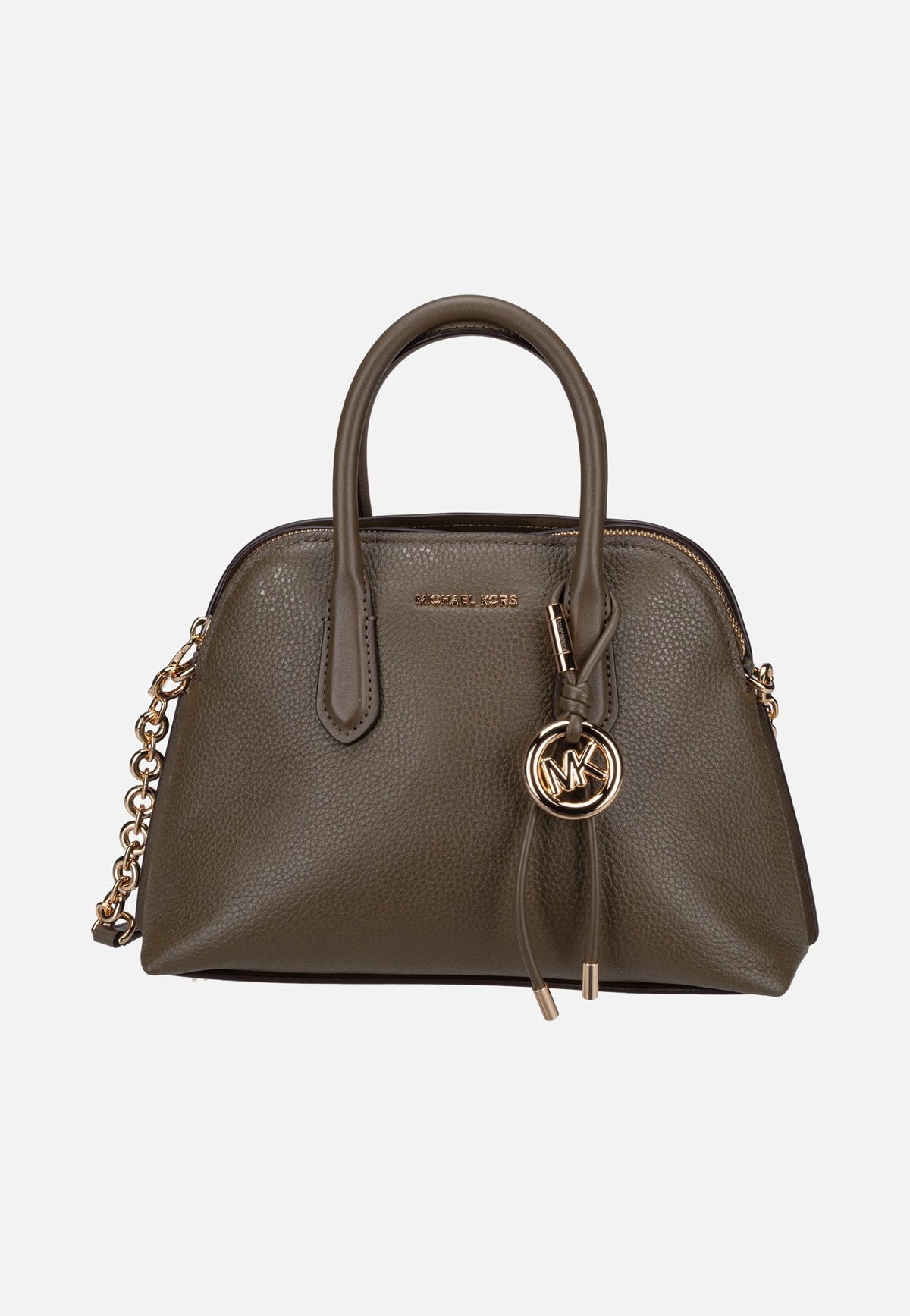 Michael Kors Freddie Medium Dome Chn Stchl Loden Borsa con manico