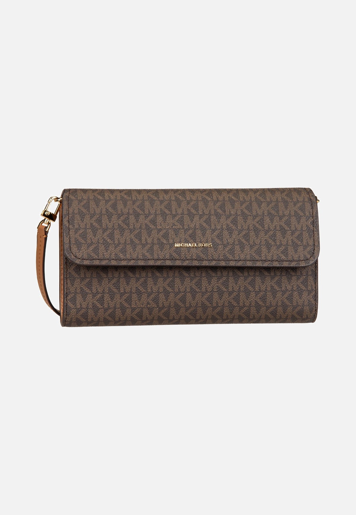 Michael Kors Jet Set SM Ew Flap Crossbody Brown/Acorn Borsa da sera