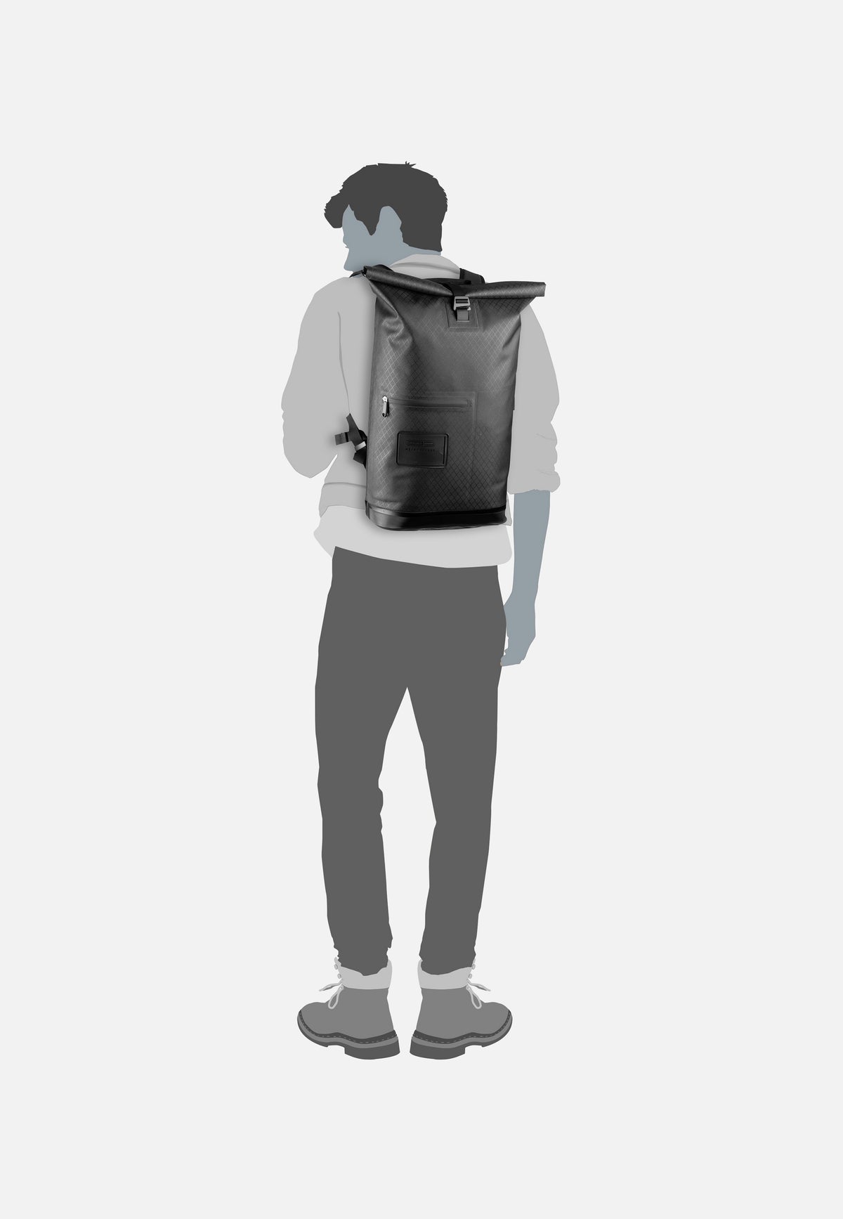 ORTLIEB Daypack Metrosphere Black Embossed Rolltop Rugzak