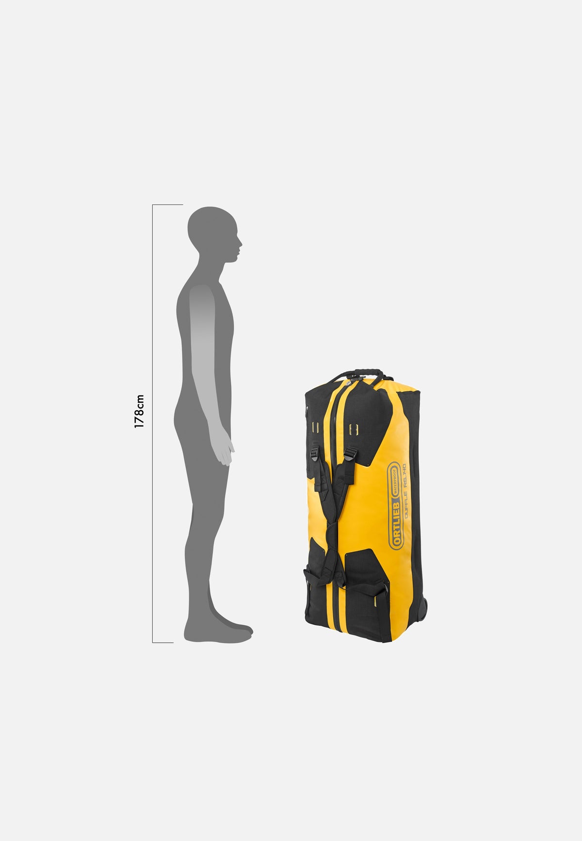 ORTLIEB Duffle RS 140L Sonnengelb Schwarz Travel Bag with Wheels