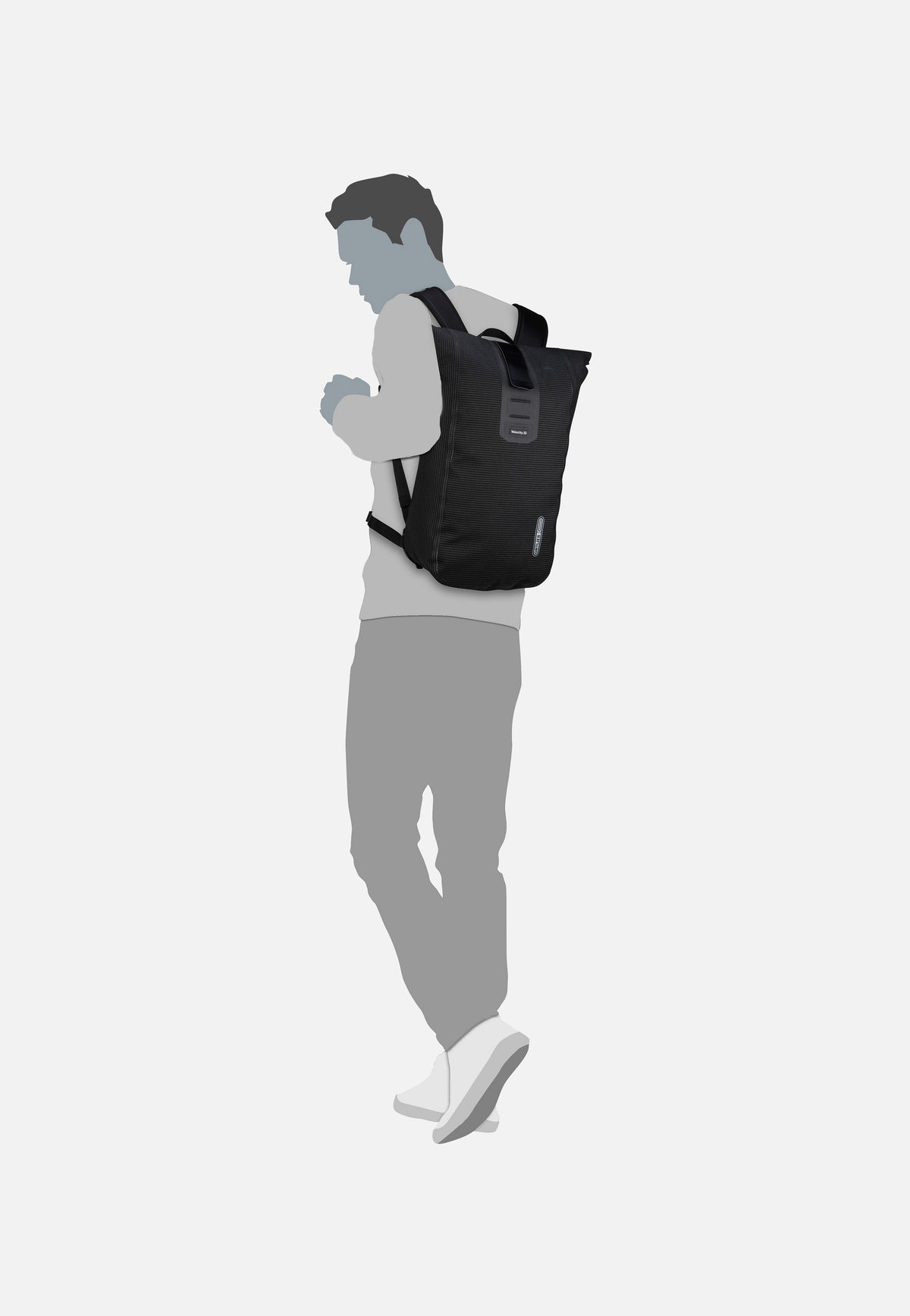 ORTLIEB Velocity High Visibility Schwarz Reflex Rolltop Backpack