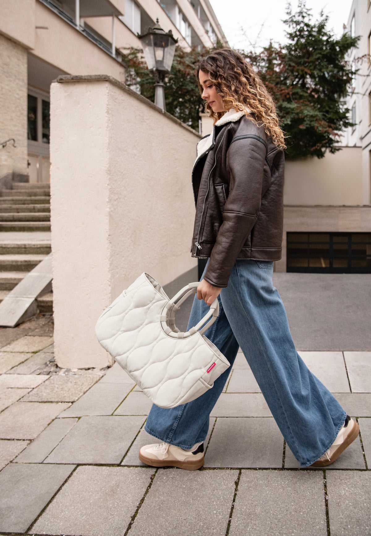 reisenthel Loopshopper M Puffer Stone Shopping Basket