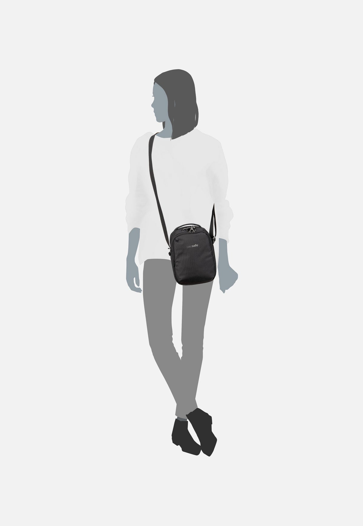 Pacsafe V Companion CB Jet Black Sac à bandoulière
