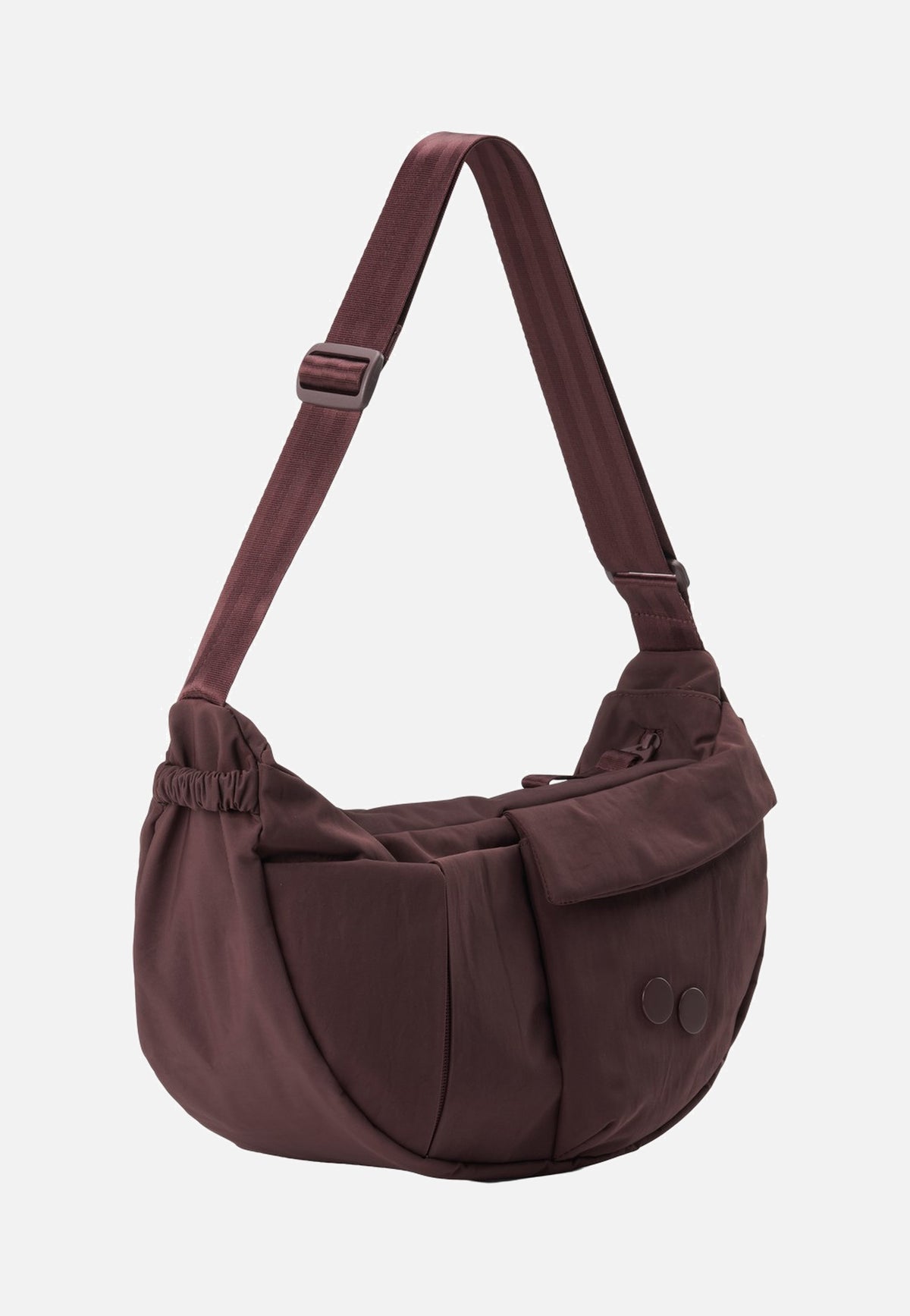 pinqponq Krumm Medium Crinkle Mahagoni Schoudertas