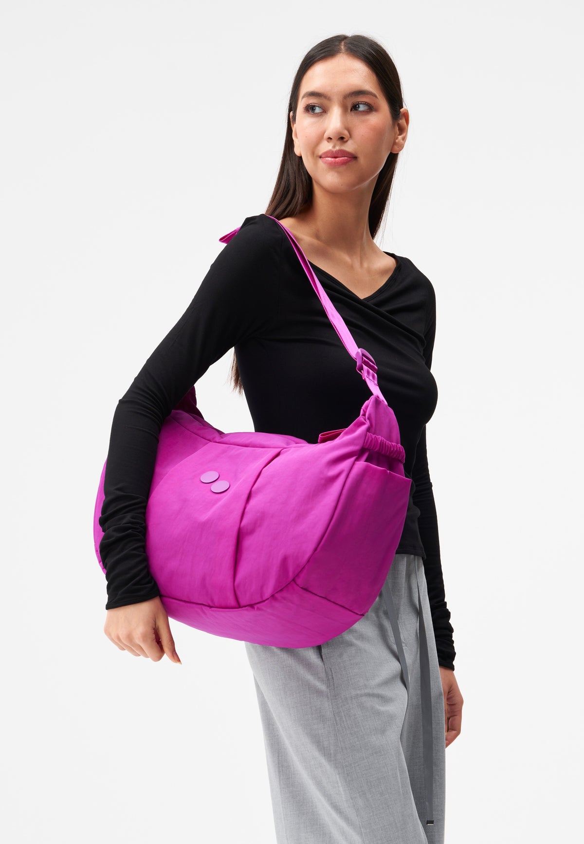pinqponq Krumm Large Crinkle Fuchsia Sac Hobo