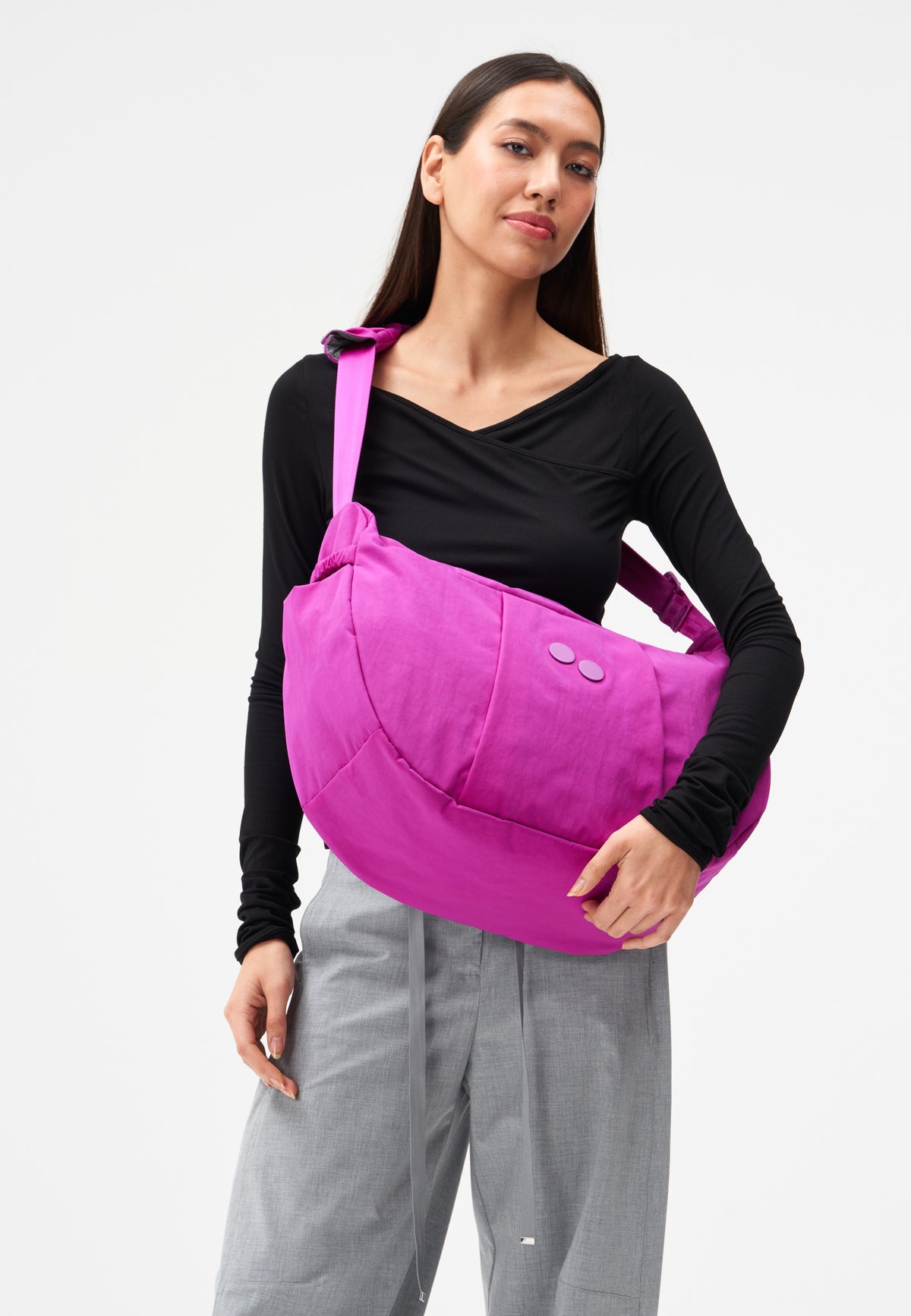 pinqponq Krumm Large Crinkle Fuchsia Sac Hobo