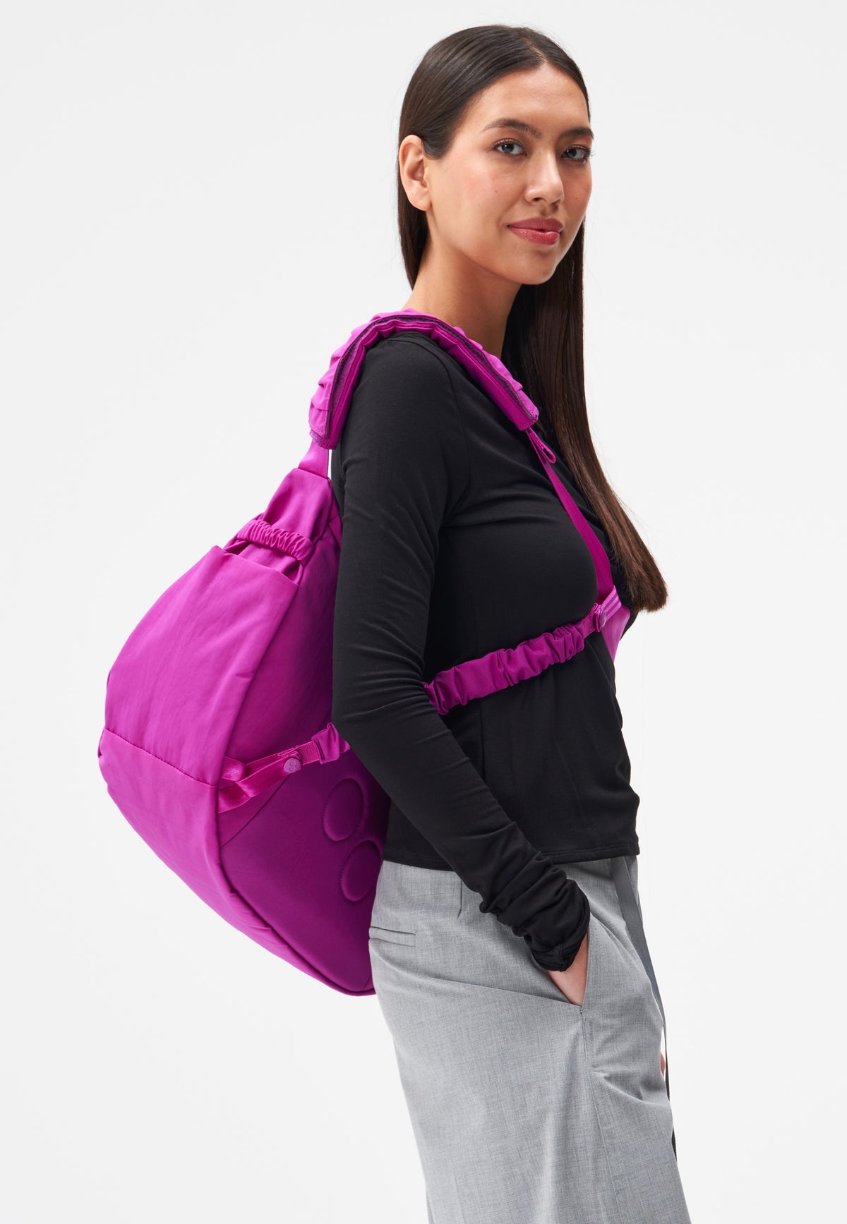 pinqponq Krumm Large Crinkle Fuchsia Sac Hobo